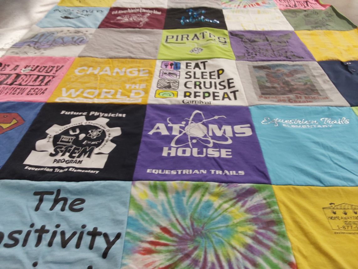 T-shirt quilt from equestrian trails elementary by Yvonne from FL