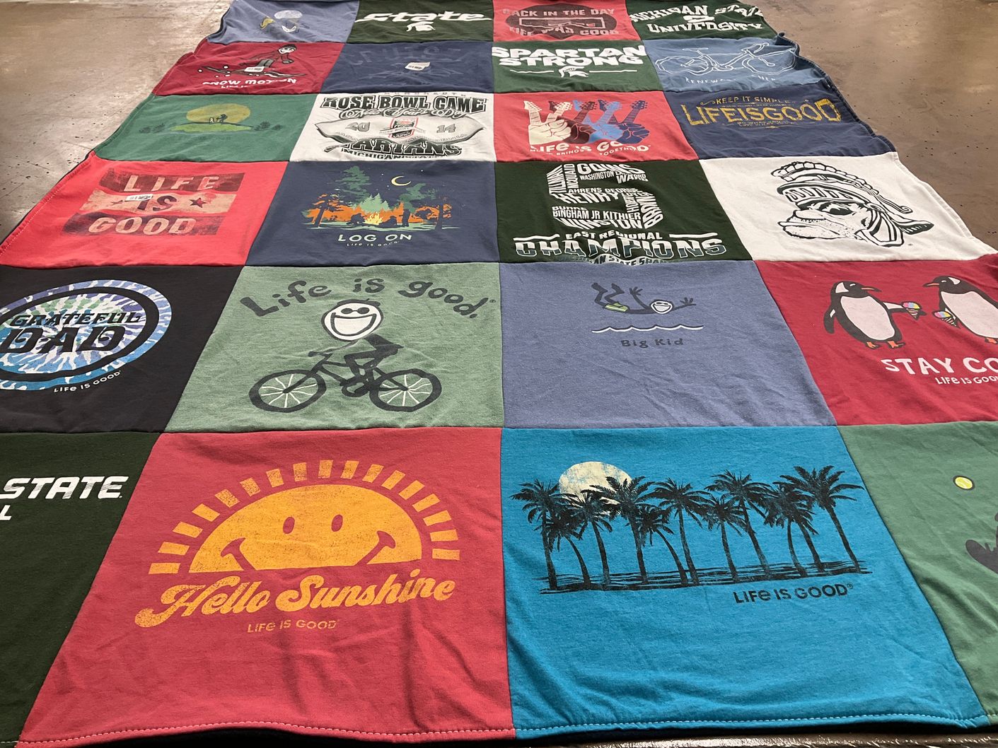 T-shirt quilt from michigan state university by Julie from MI
