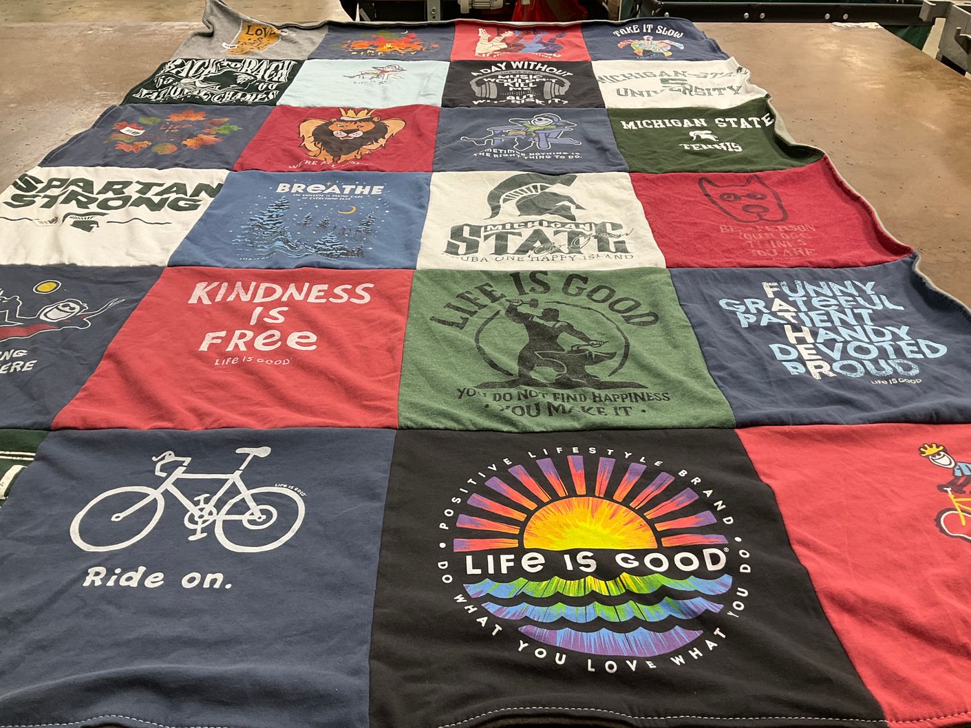 T-shirt quilt from michigan state university by Julie from MI