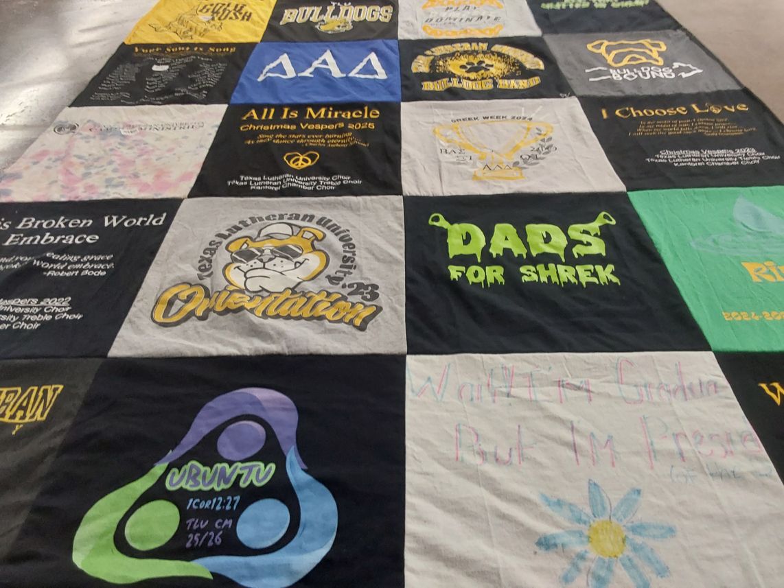 T-shirt quilt from texas lutheran university by Krista from WA