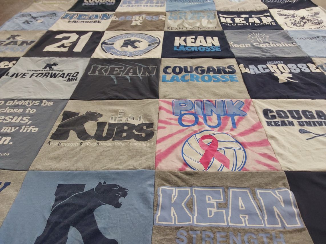 T-shirt quilt featuring kean cougars lacrosse by Christina from NJ