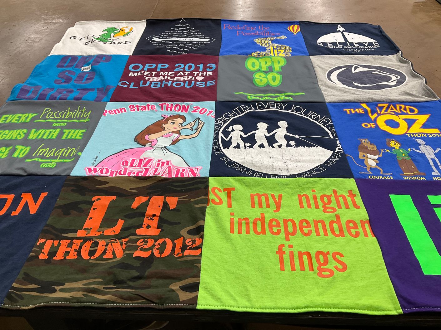 T-shirt quilt from penn state university by Liz from PA