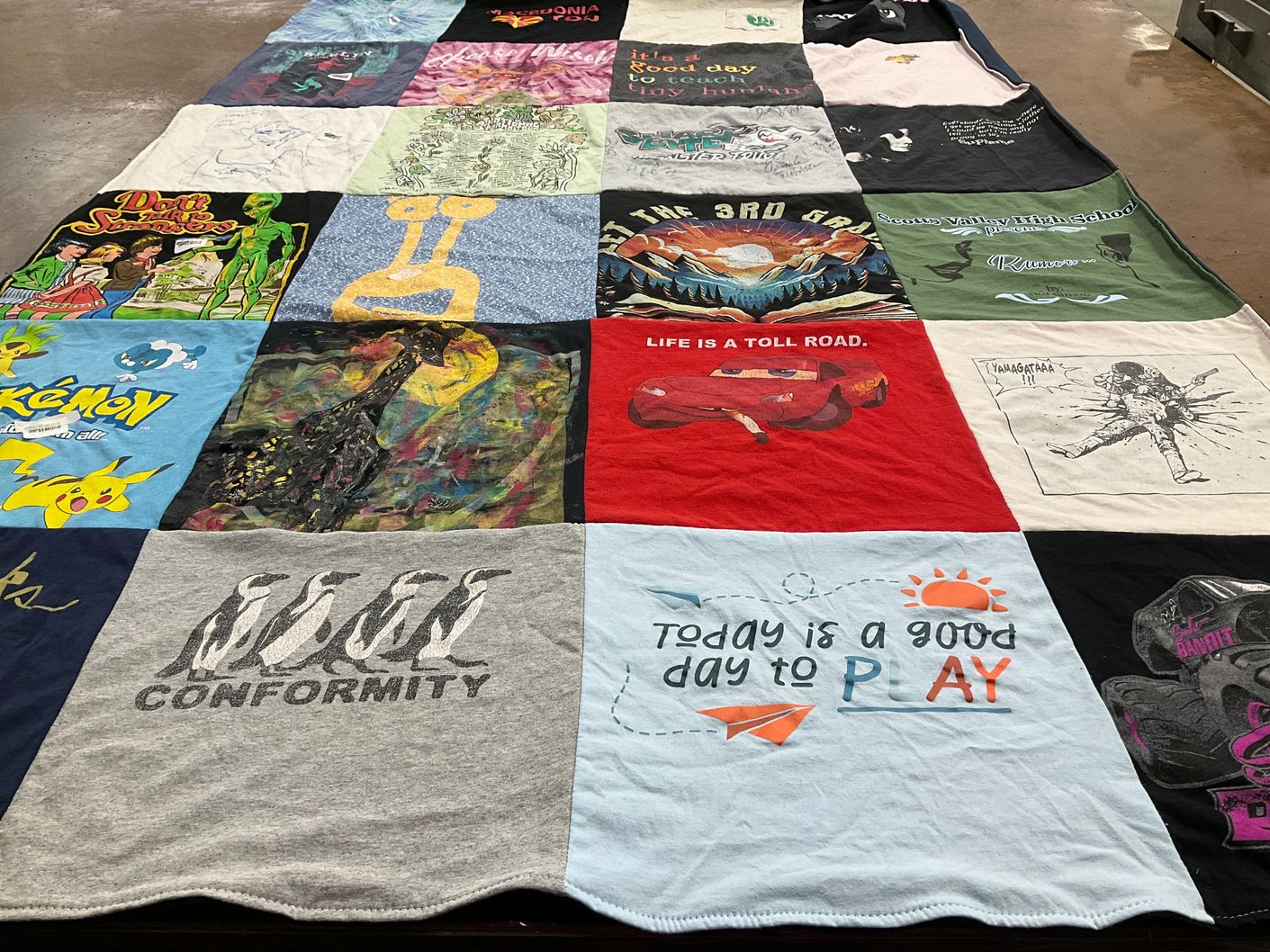 T-shirt quilt from sunny valley high school by Joy from CO