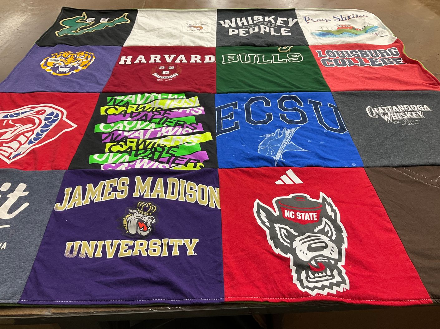 T-shirt quilt featuring nc state university by Sara from VA