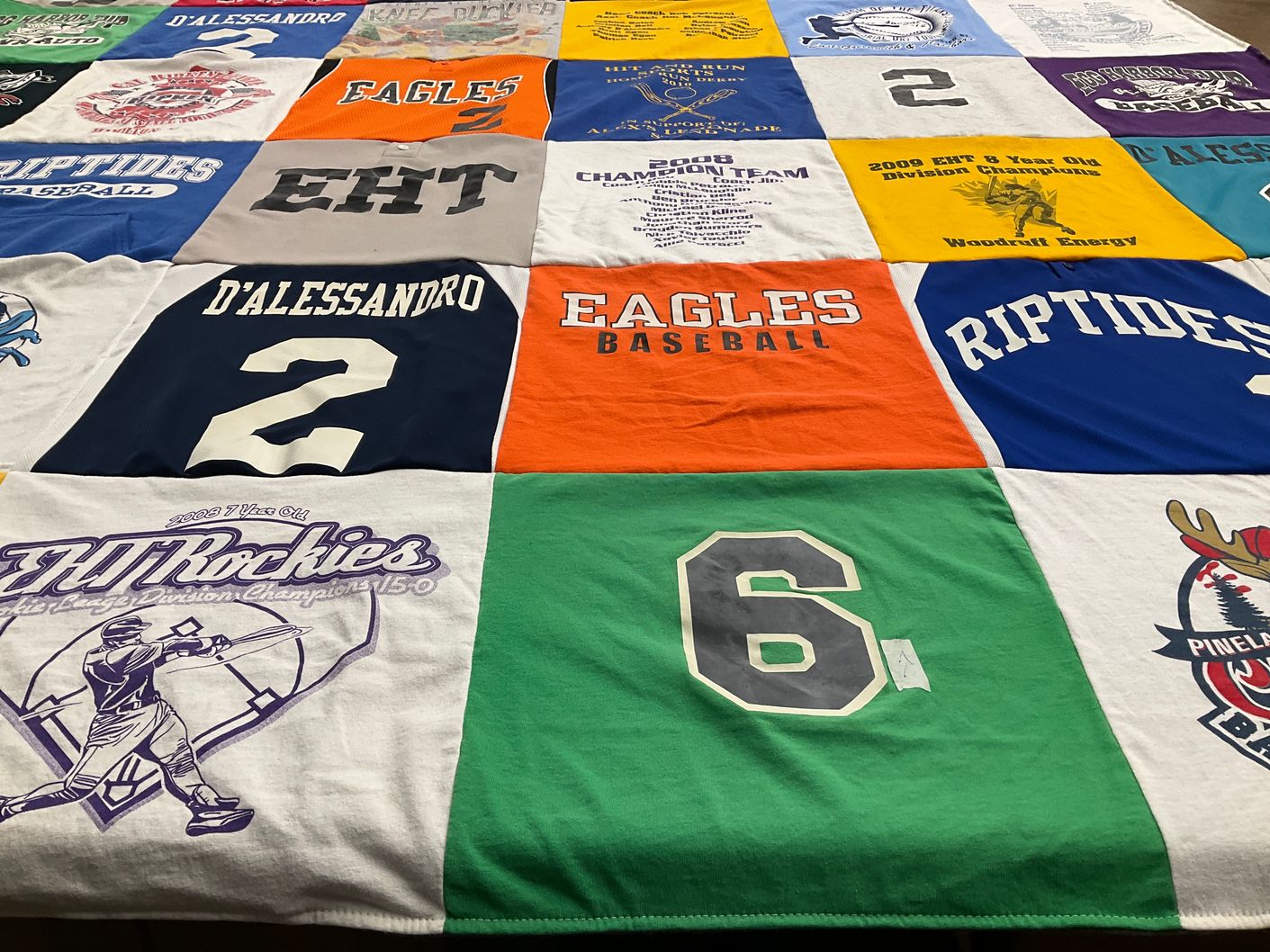 T-shirt quilt featuring eht eagles baseball by Lisa from NJ
