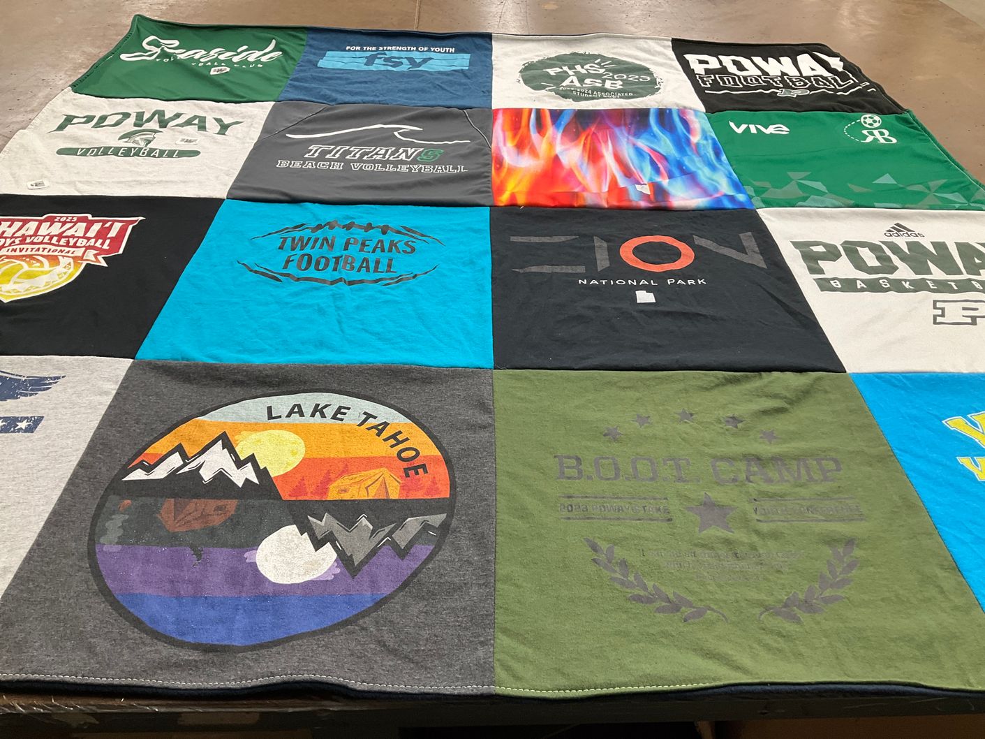 T-shirt quilt featuring poway high school volleyball, poway high school football by Luisa from CA