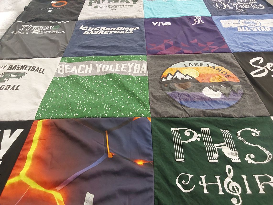 T-shirt quilt featuring psu volleyball, psu basketball by Luisa from CA