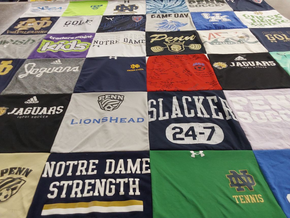 T-shirt quilt featuring jaguars by Maya from IN