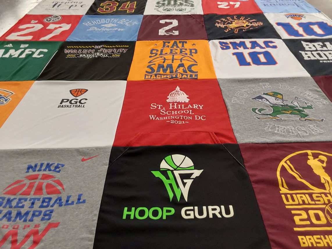 T-shirt quilt featuring duquesne university, notre dame by Shannon from OH