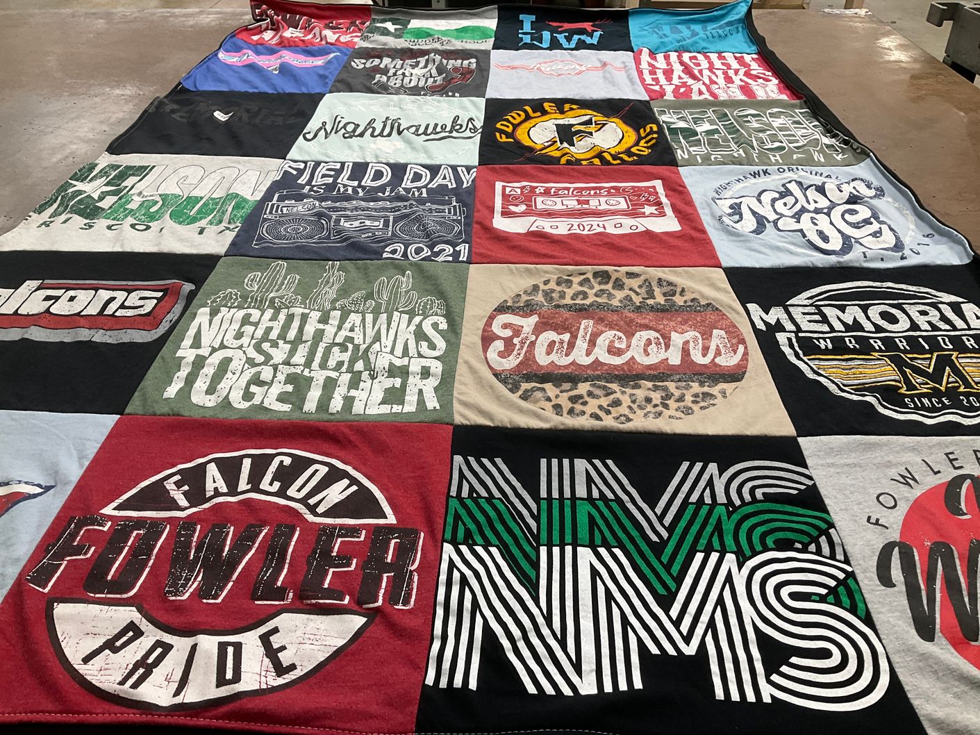 T-shirt quilt featuring fowler falcons, nighthawks by Pamela from TX