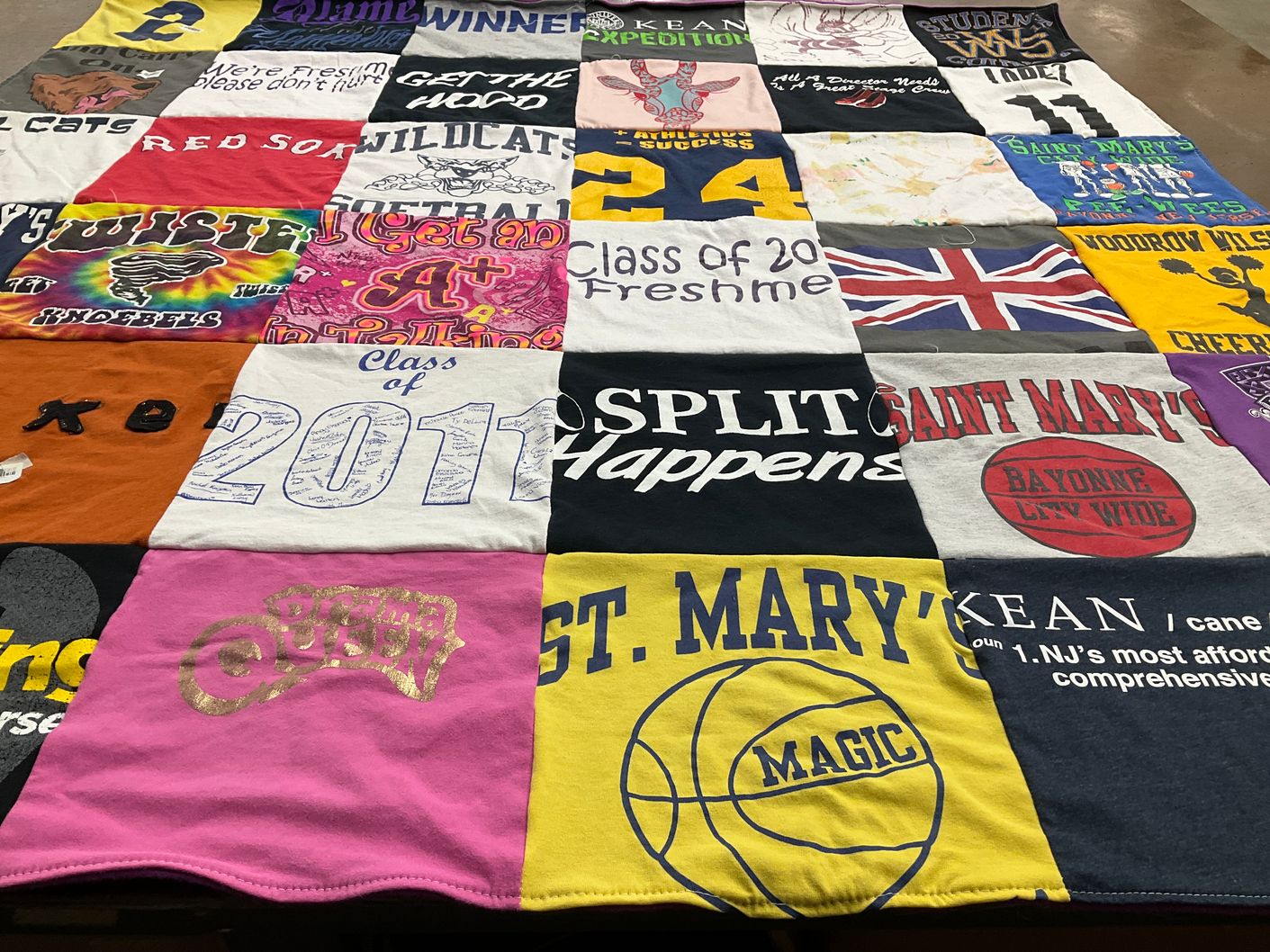 T-shirt quilt featuring wildcats by Tracie from VA