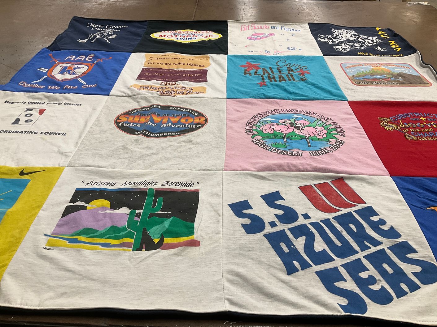 T-shirt quilt from mesa granite unified school district by Debora from CA