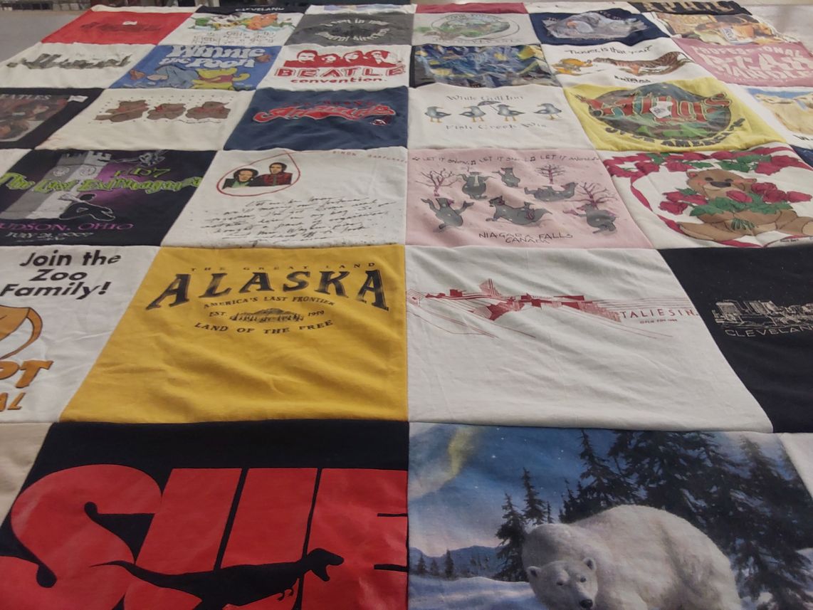 T-shirt quilt with travel, nature themes by Brenda from OH