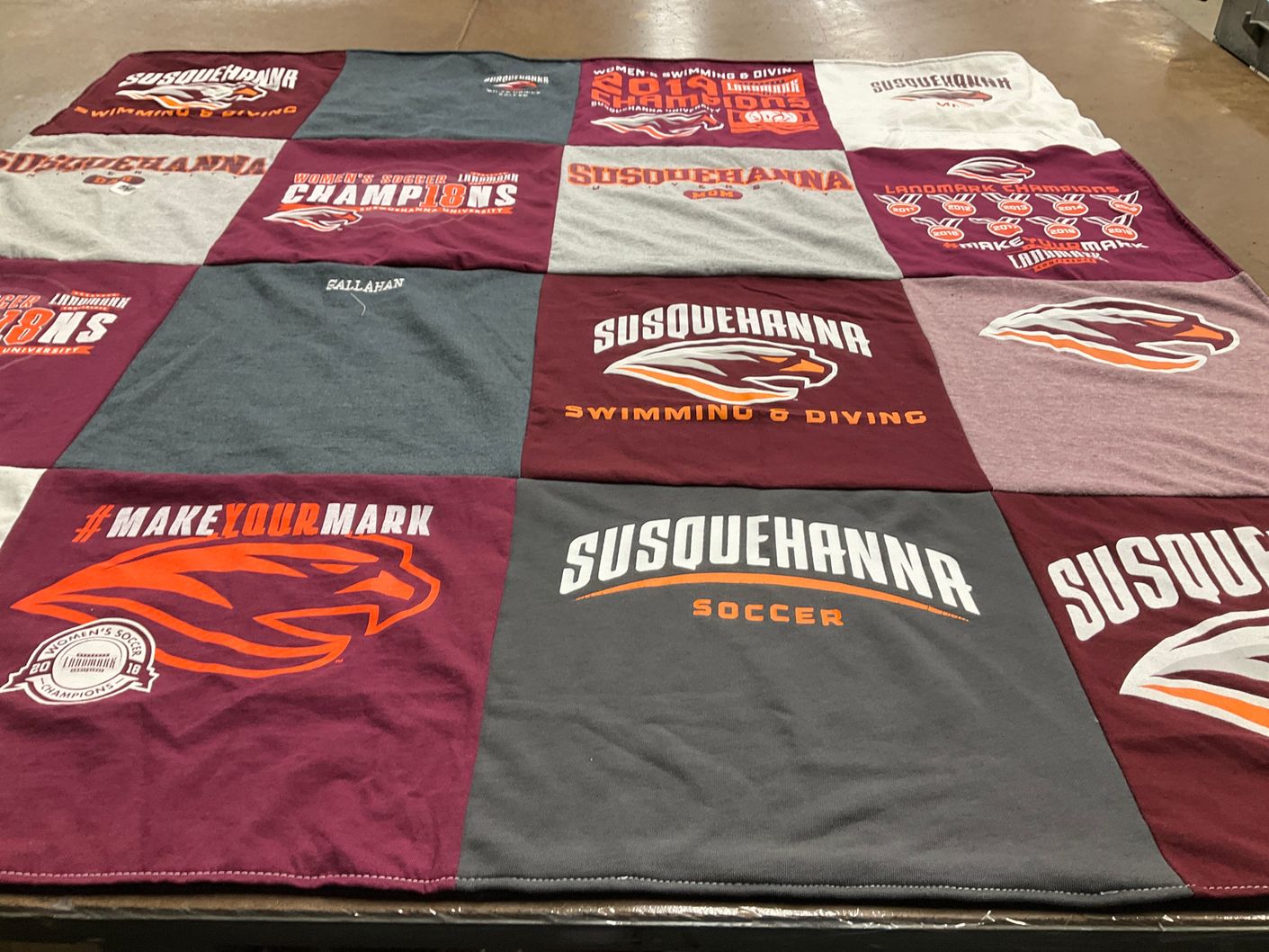 T-shirt quilt from susquehanna university by Cathy from VA
