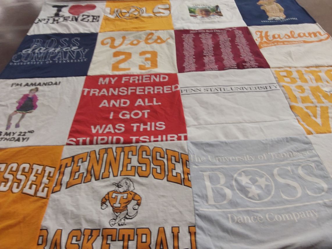 T-shirt quilt featuring tennessee basketball, vols by Amanda from PA