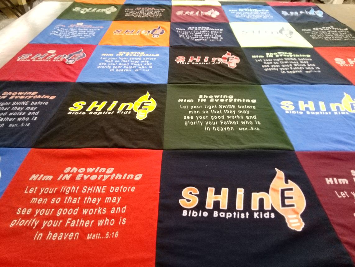 T-shirt quilt with bible study, children's ministry themes by Darren from KY