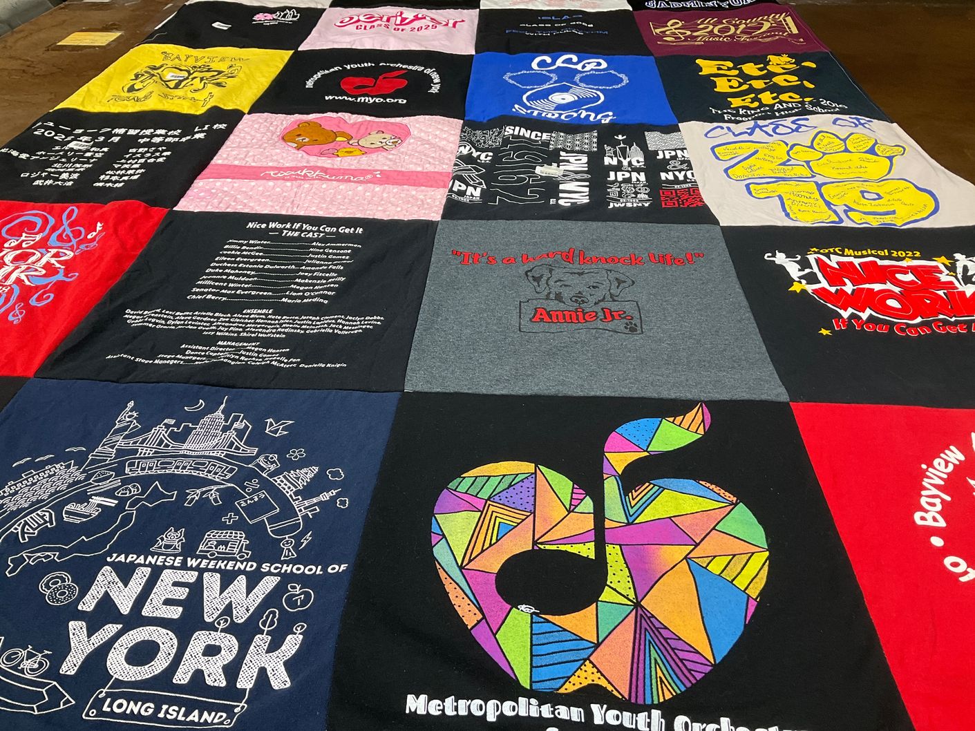 T-shirt quilt from japanese weekend school of new york by Takami from NY