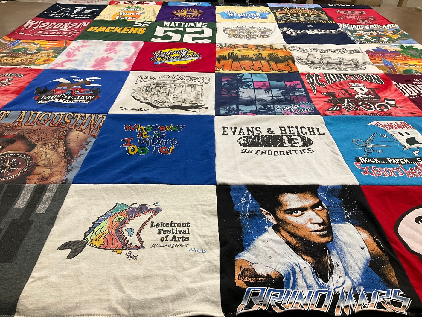 T-shirt quilt featuring green bay packers by Kathleen from WI