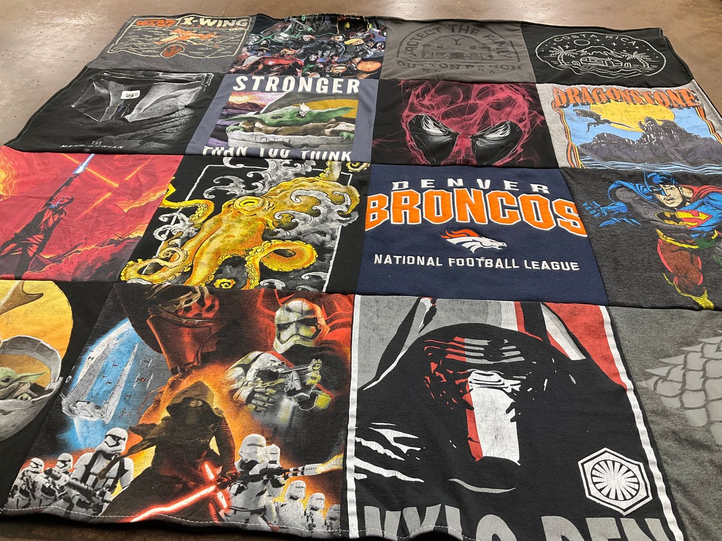 T-shirt quilt featuring denver broncos by Tracy from CO