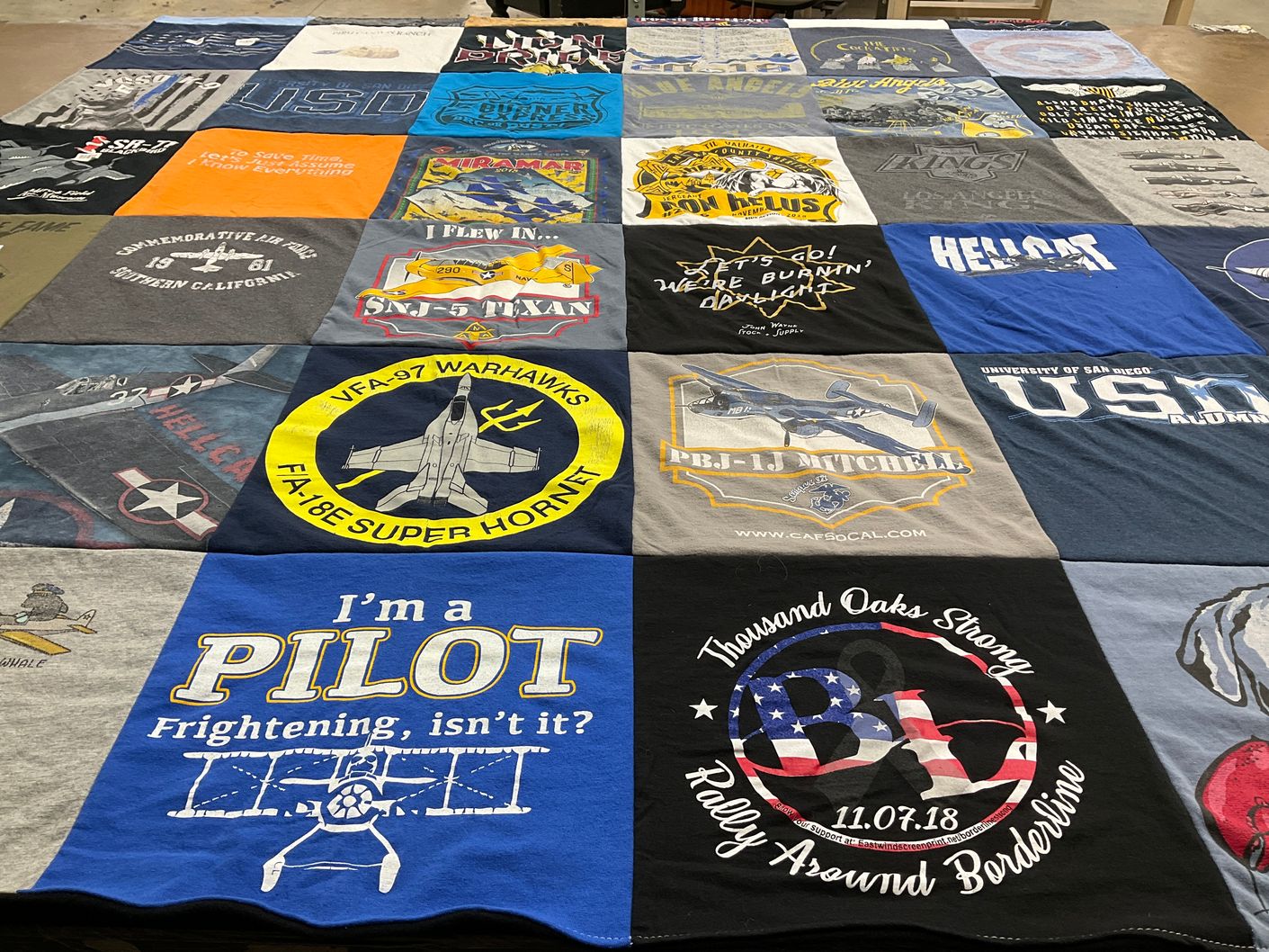 T-shirt quilt featuring vfa-97 warhawks by Emmalea from NV