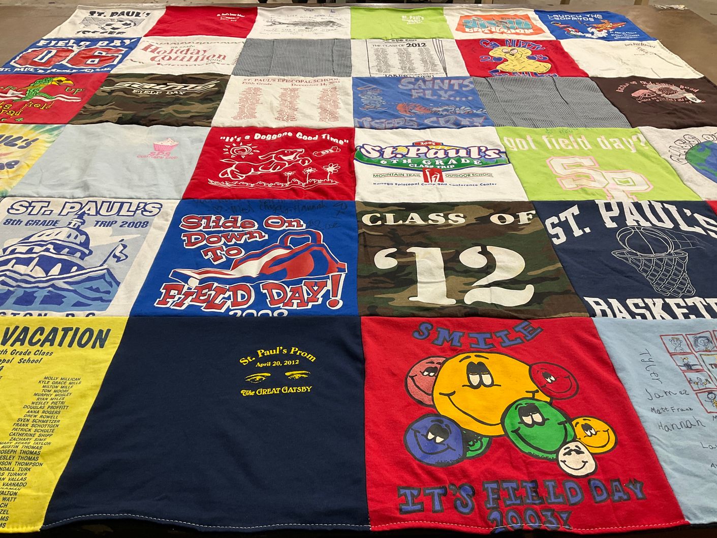 T-shirt quilt from st. paul's episcopal school by Amber from WA