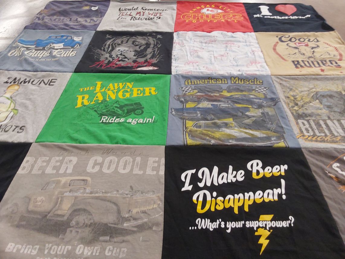 T-shirt quilt featuring kansas city chiefs football by Valerie from AR