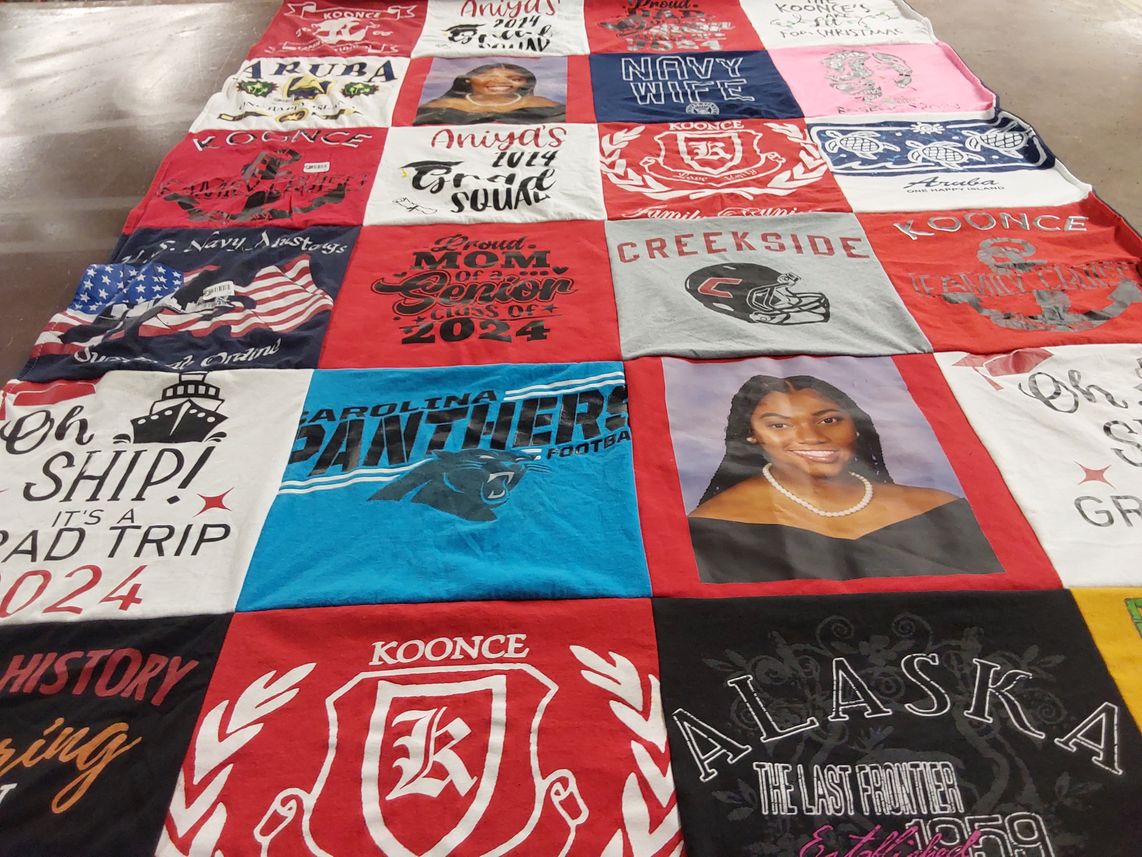T-shirt quilt featuring carolina panthers football by Tasha from FL