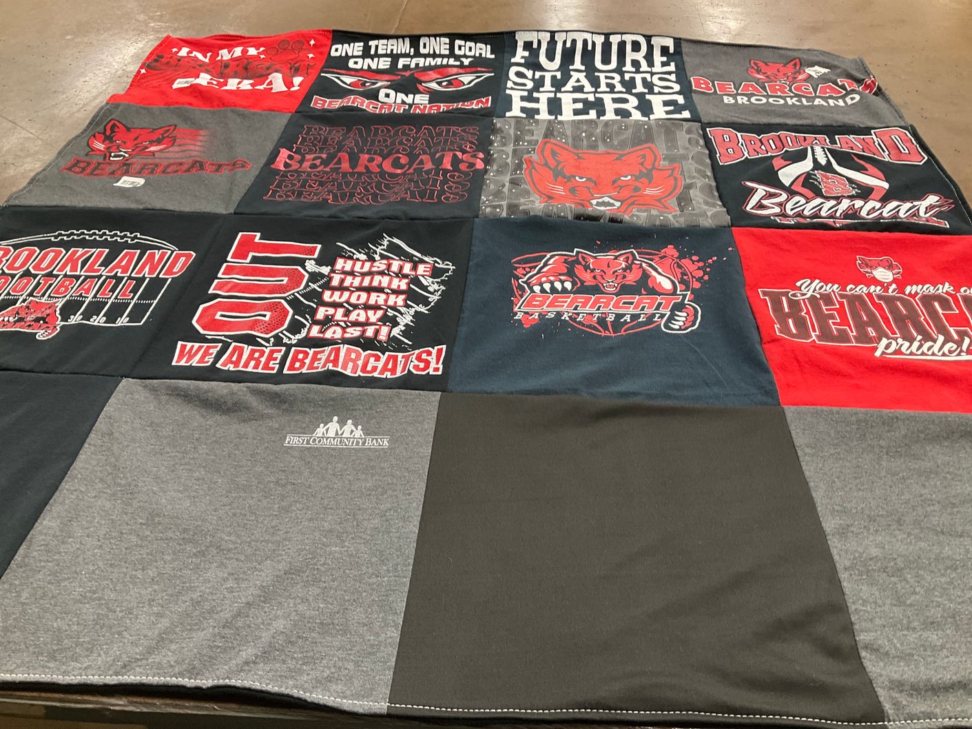 T-shirt quilt featuring brookland bearcats by Shelley from AR