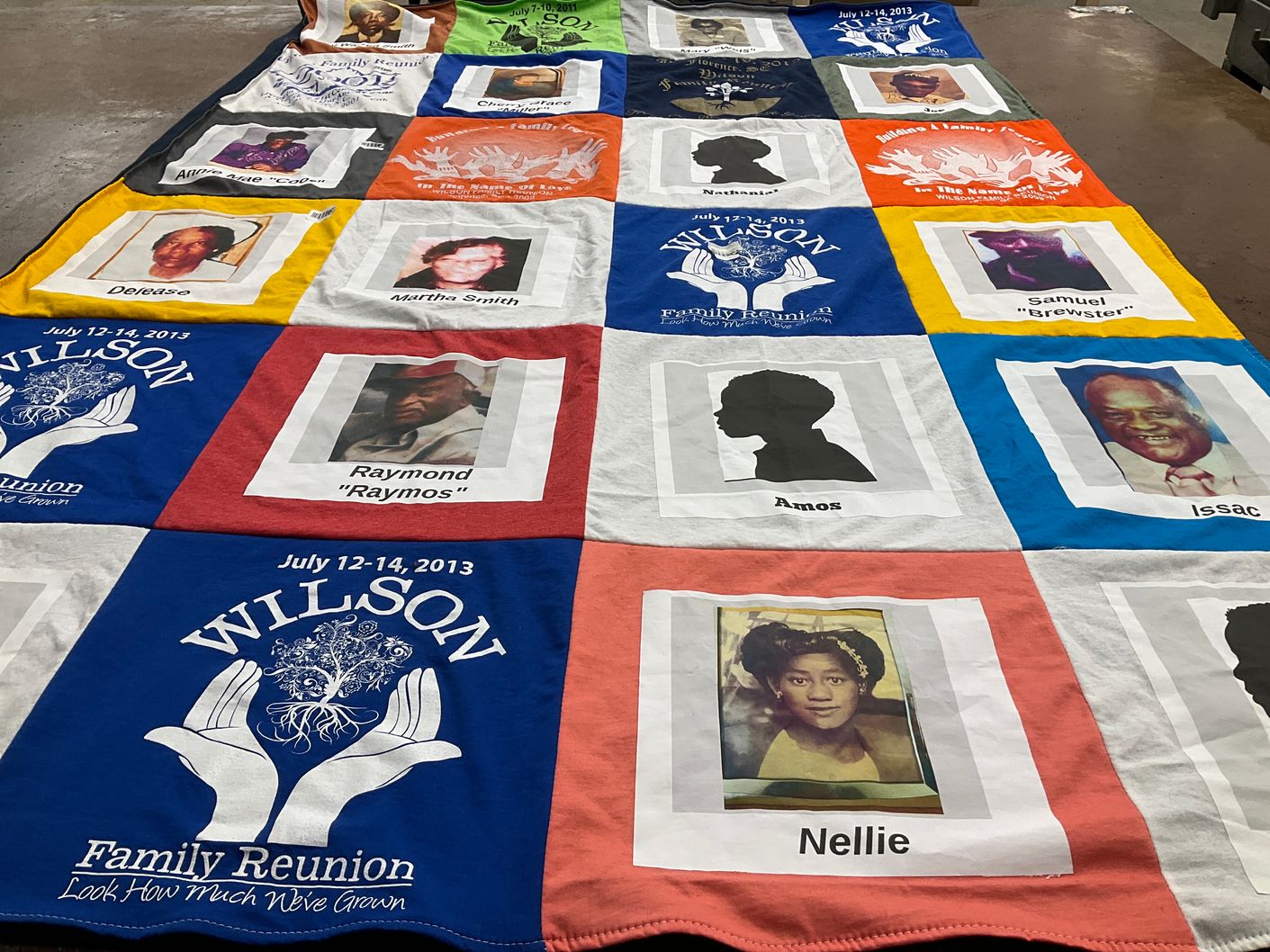 T-shirt quilt with family reunions themes by Colony from WV