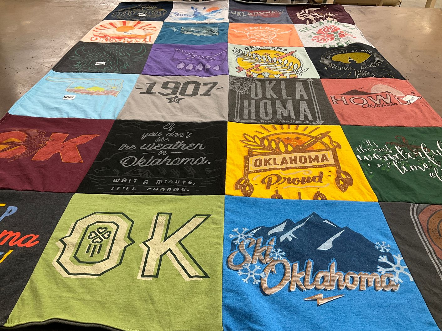 T-shirt quilt with oklahoma, outdoors themes by Patrick from OK