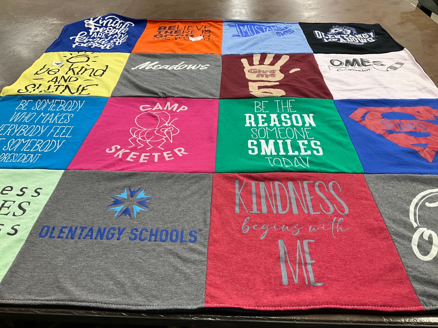 T-shirt quilt from olentangy schools by Kimberly from OH