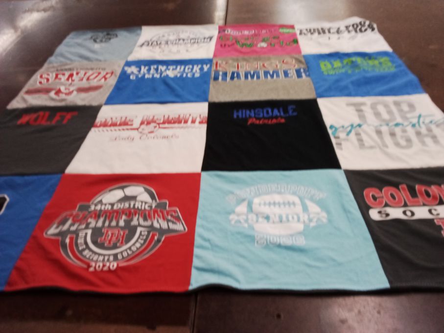 T-shirt quilt featuring district champions soccer by Tiffany from KY