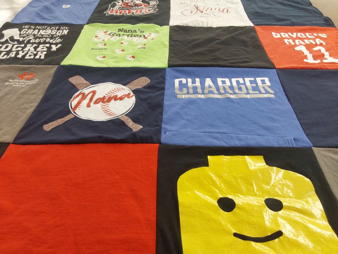 T-shirt quilt from charger hockey by Cynthia from AL