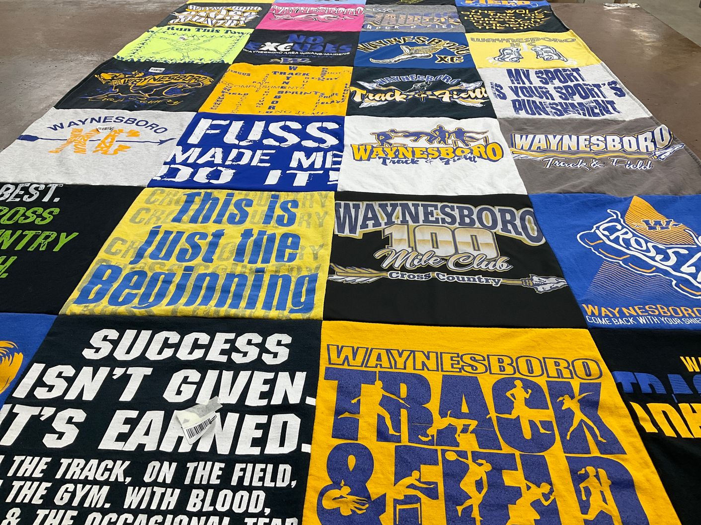 T-shirt quilt featuring waynesboro track and field team, waynesboro cross country team by Angela from PA