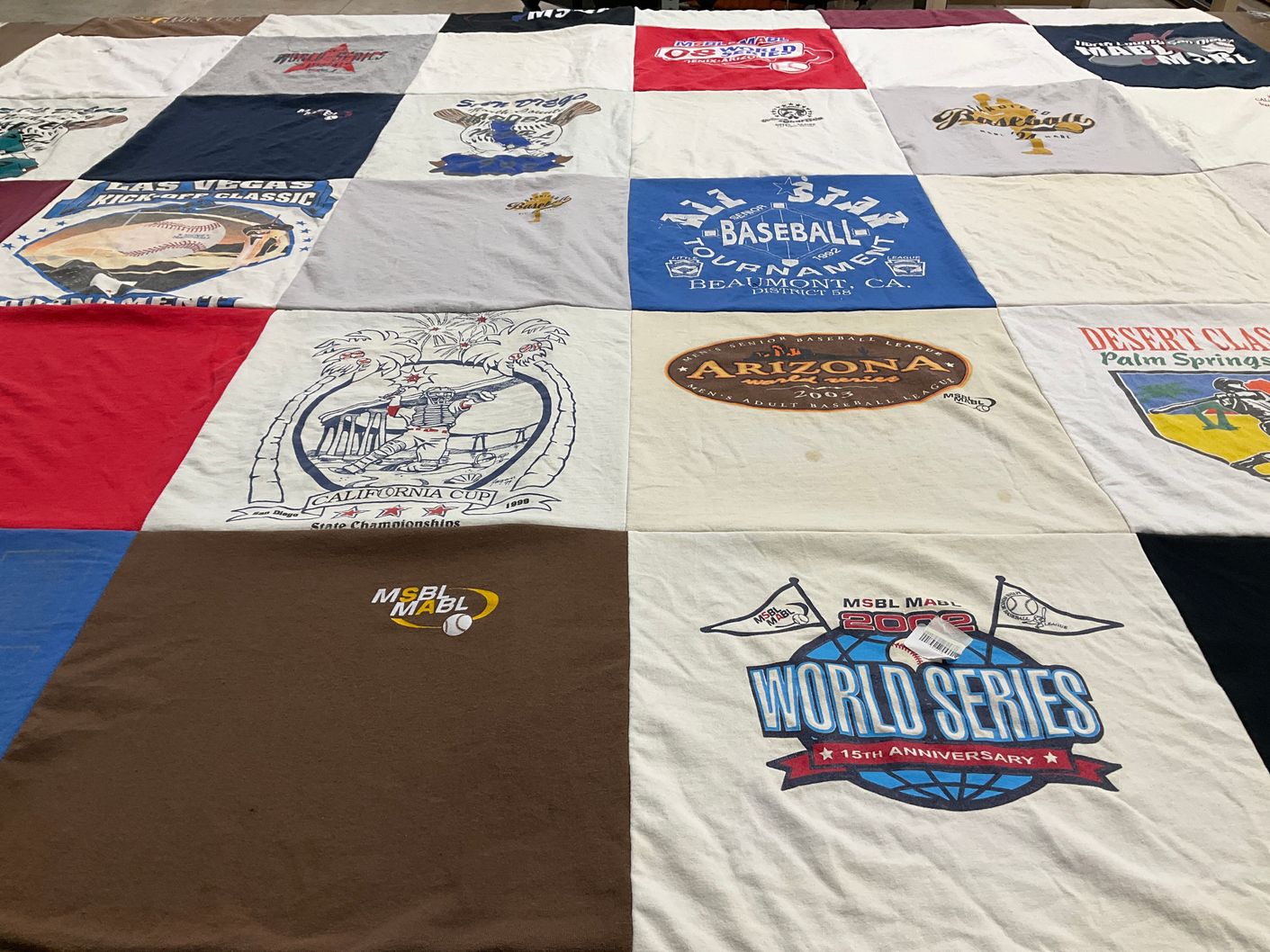 T-shirt quilt with baseball themes by Michelle from CA