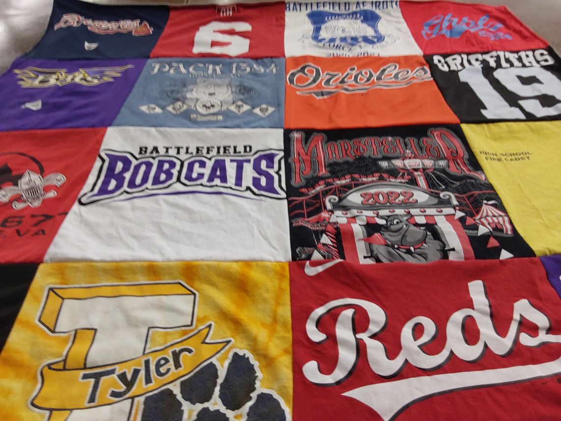 T-shirt quilt from battlefield high school, marselle high school by Whitney from VA