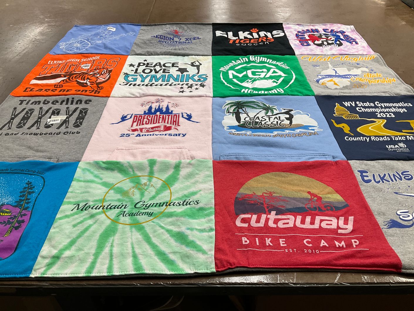 T-shirt quilt from elkins high school by Vicki from WV