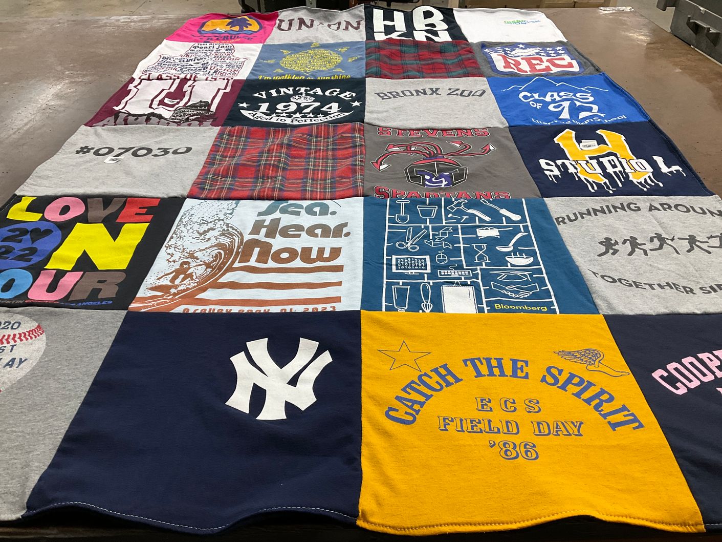 T-shirt quilt from stevens institute of technology by Stacy from NJ