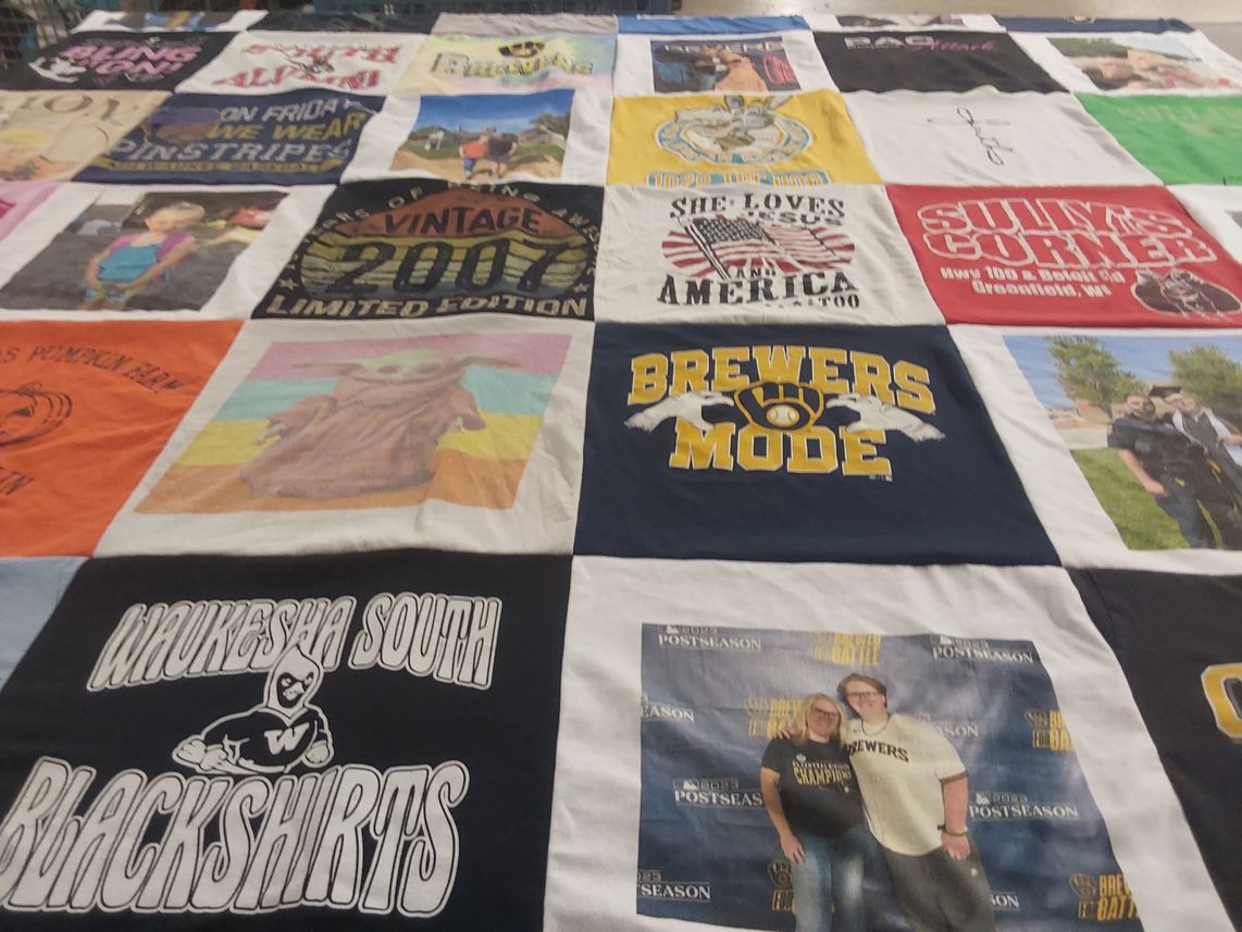 T-shirt quilt featuring waukesha south blackshirts by Jaime from WI