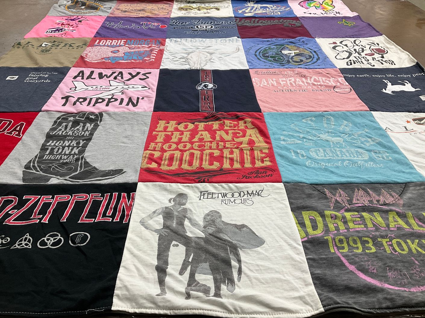 T-shirt quilt with music, country themes by Angie from GA
