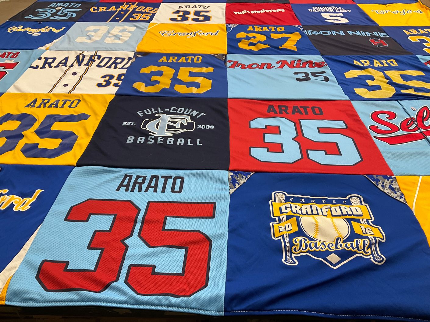 T-shirt quilt featuring cranford baseball by Amy from NJ