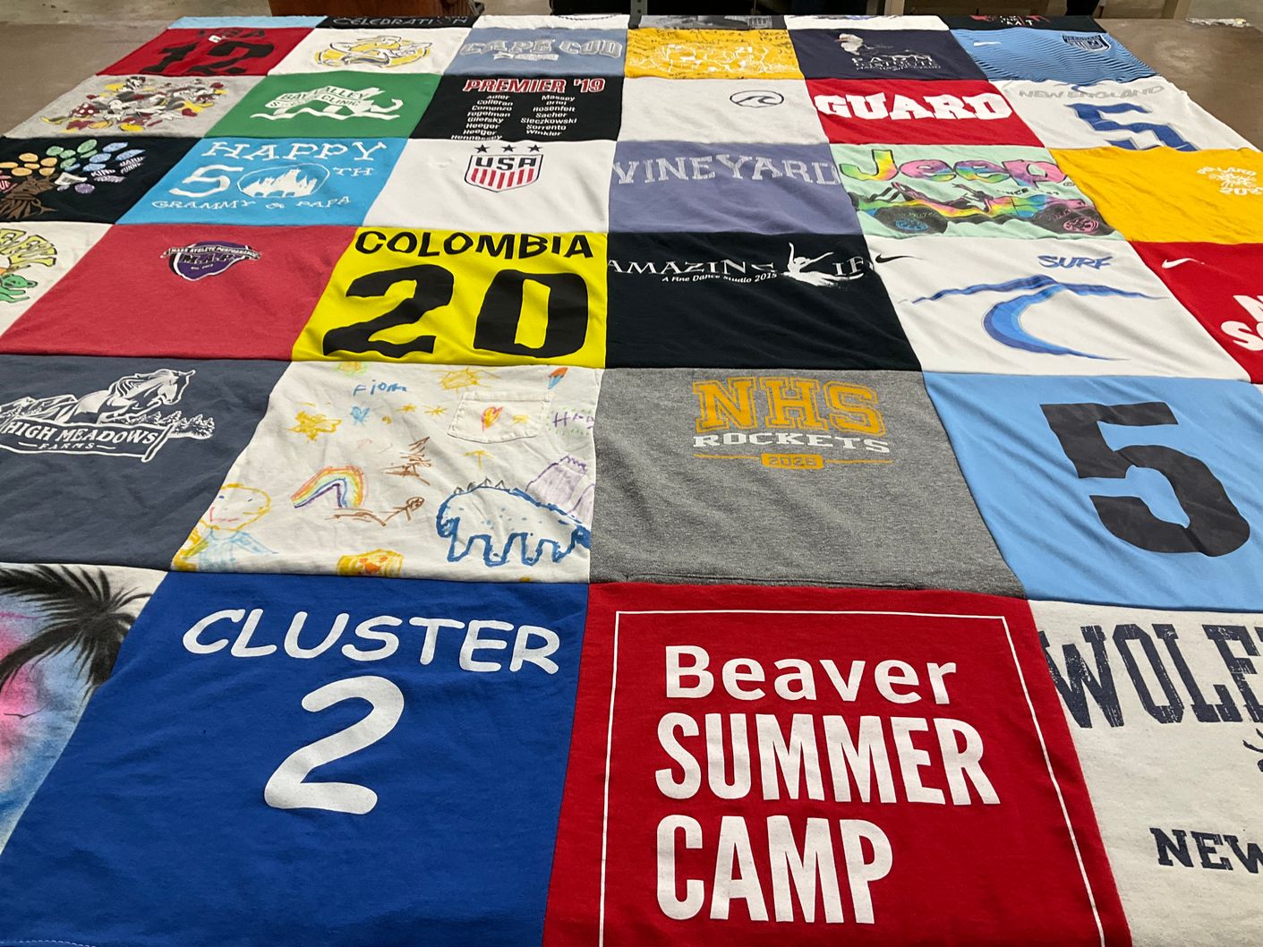 T-shirt quilt from nhs rockets high school by Julie from MA