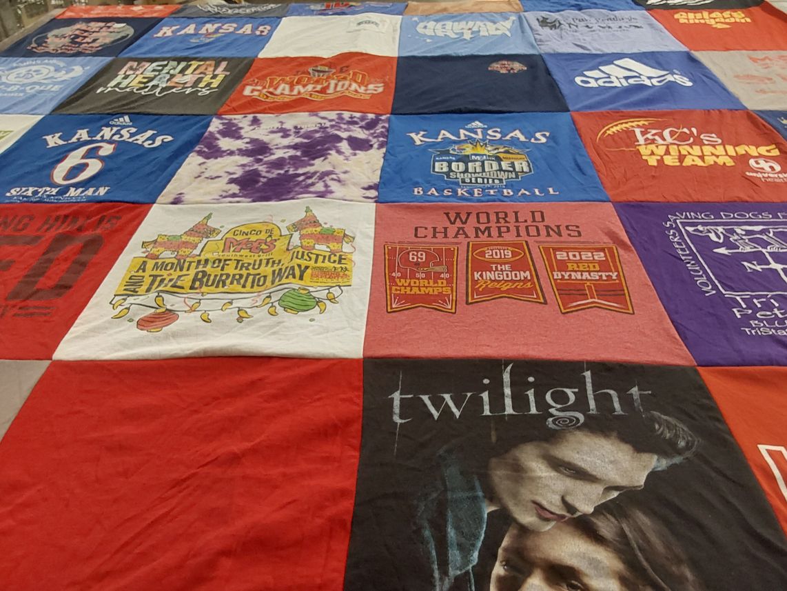 T-shirt quilt featuring kansas basketball by Taylor from NE