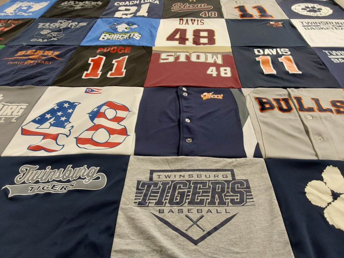 T-shirt quilt featuring twinsburg tigers baseball by Anne from OH