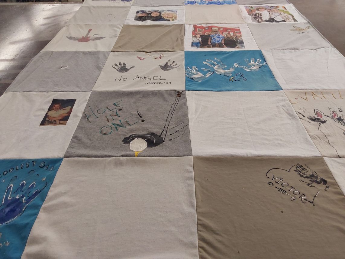 T-shirt quilt with family, memories themes by Tory from WA