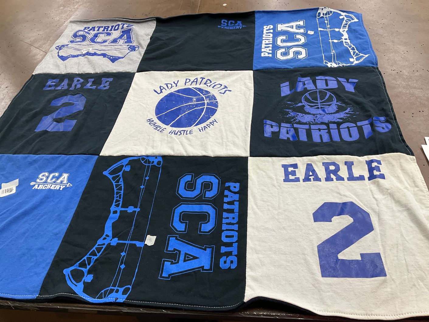 T-shirt quilt featuring lady patriots, patriots by Stephanie from PA