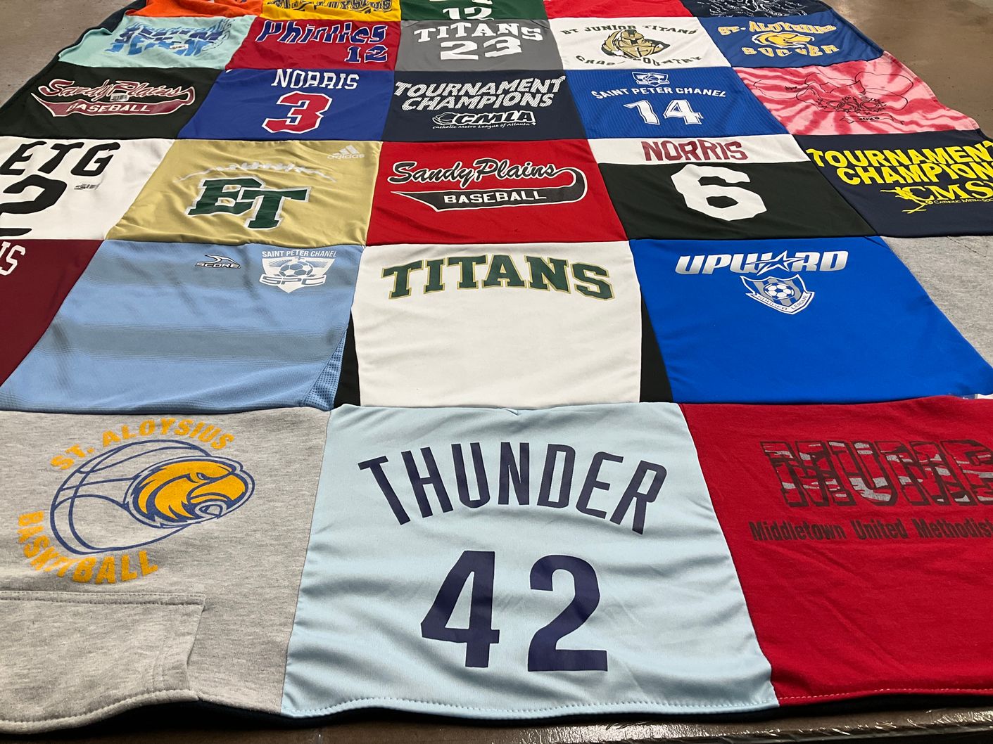 T-shirt quilt featuring norris titans, sandy plains titans by Krystal from GA