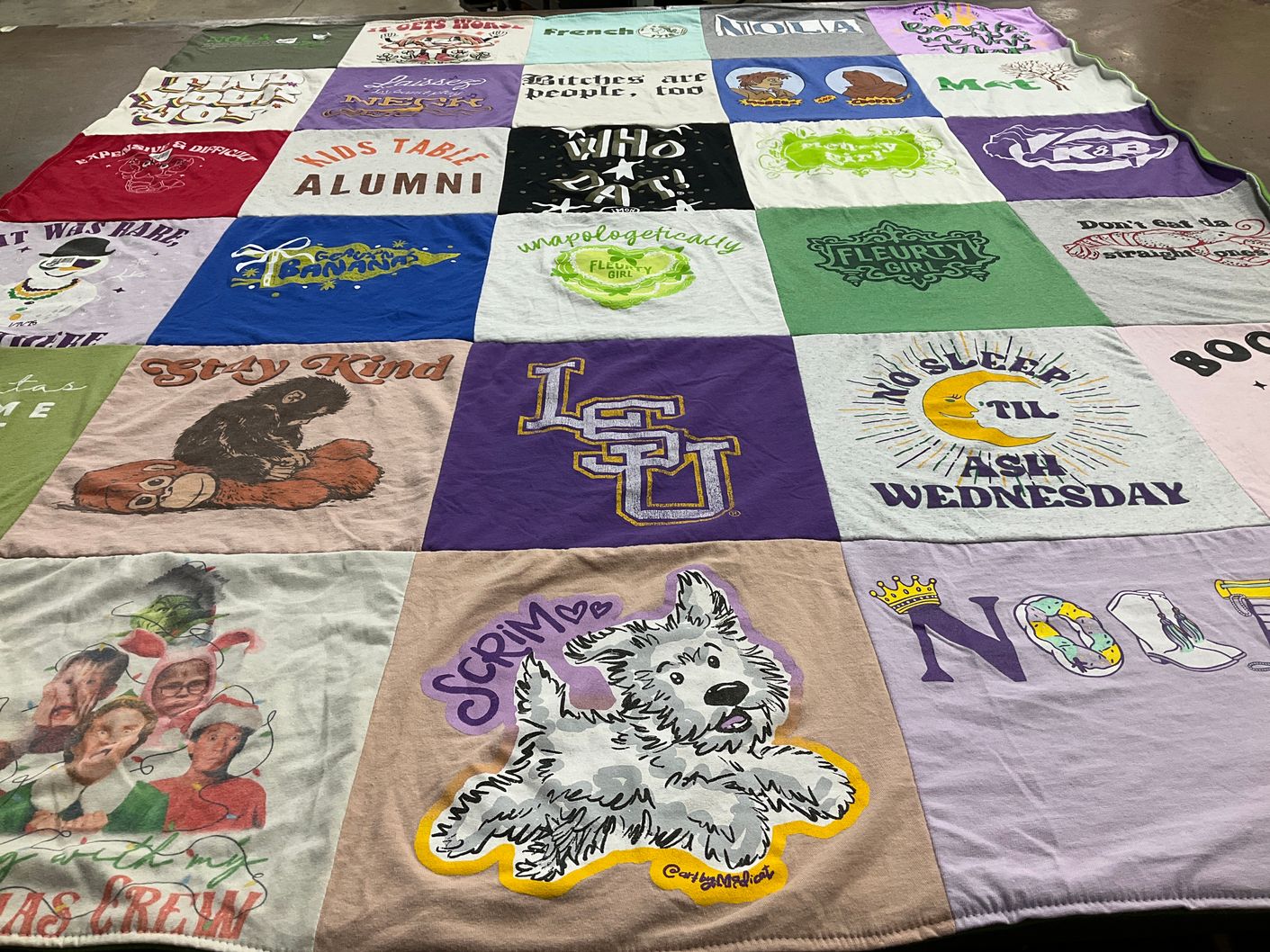 T-shirt quilt from louisiana state university by Lana from LA