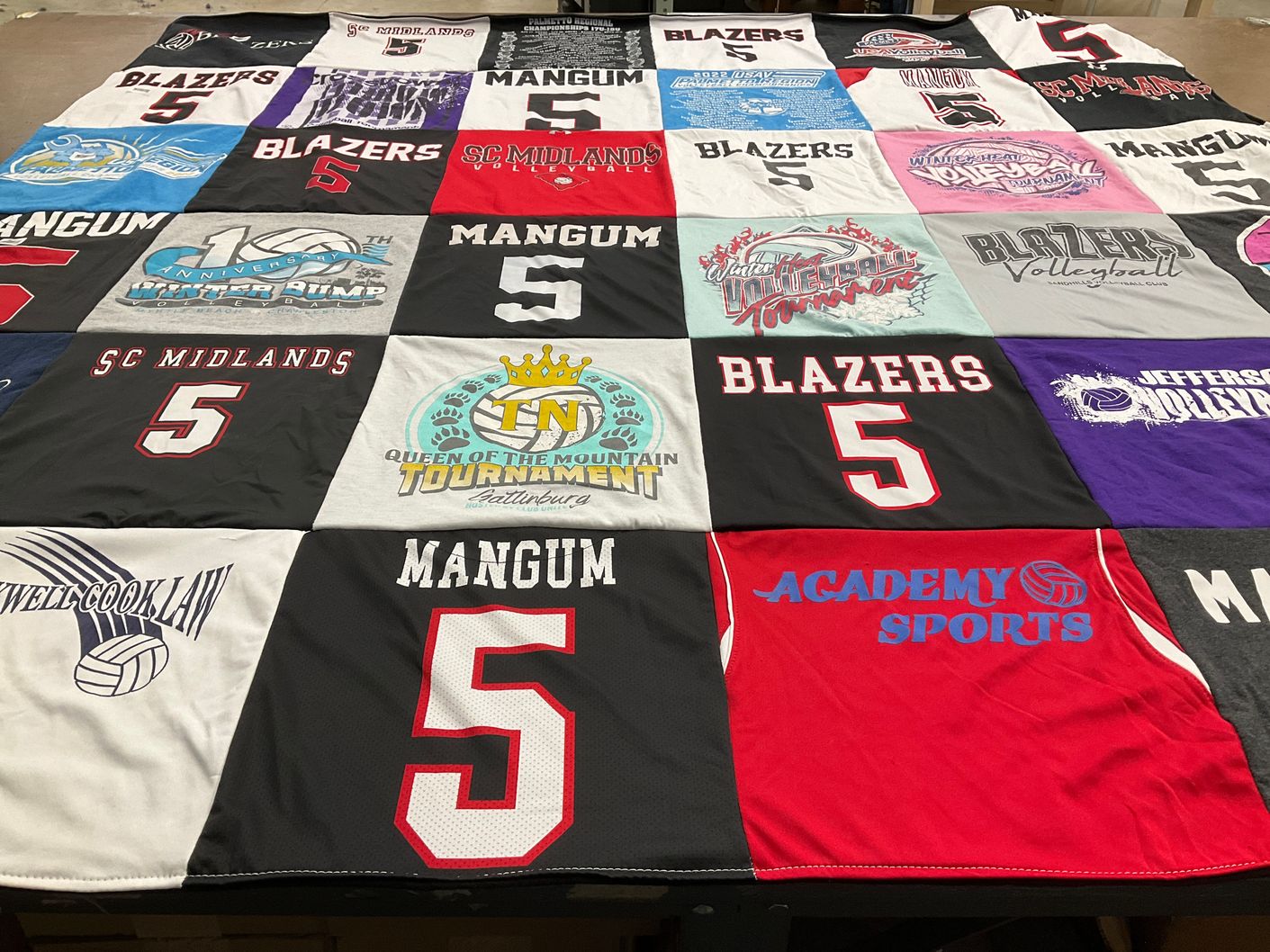 T-shirt quilt featuring blazers by Kimberly from SC