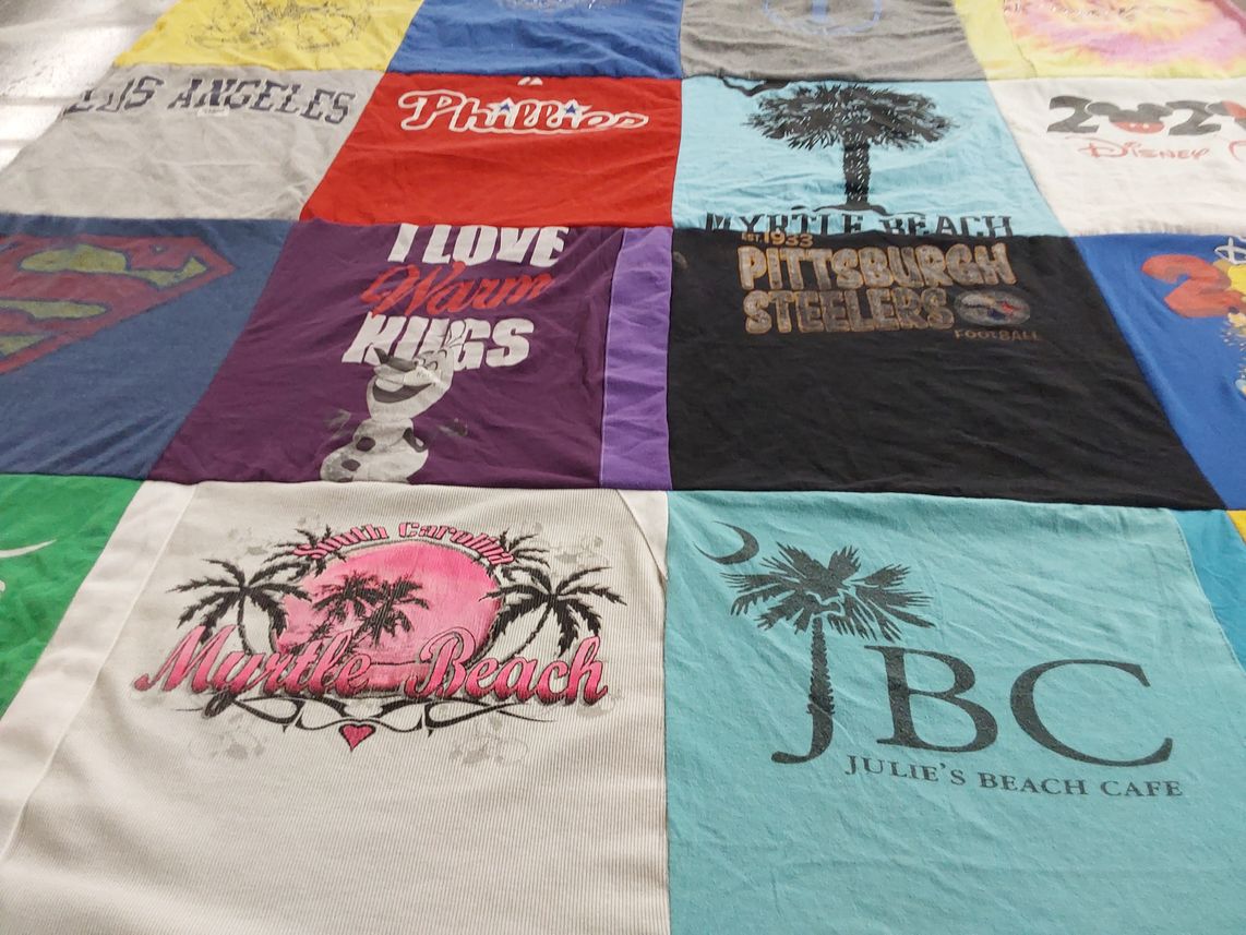 T-shirt quilt featuring pittsburgh steelers football by Amanda from NJ